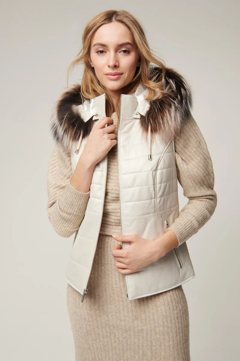 Hooded Leather Vest LSW-0013