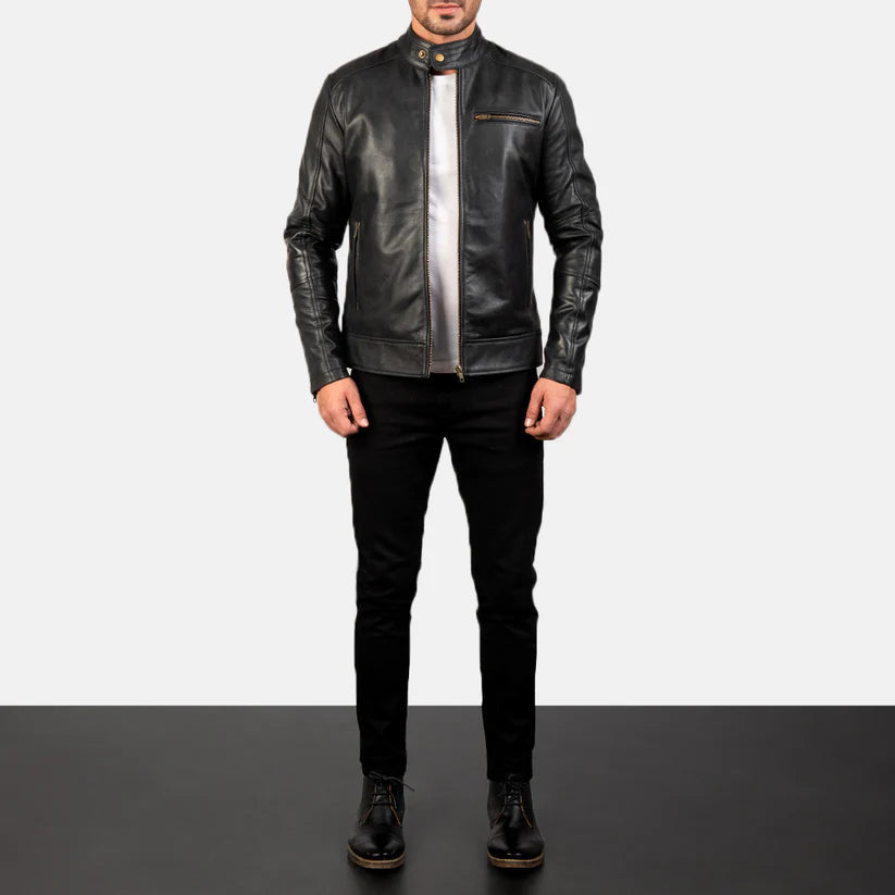 Black Real Leather Biker Jacket Leather Jacket Leather Scoutt