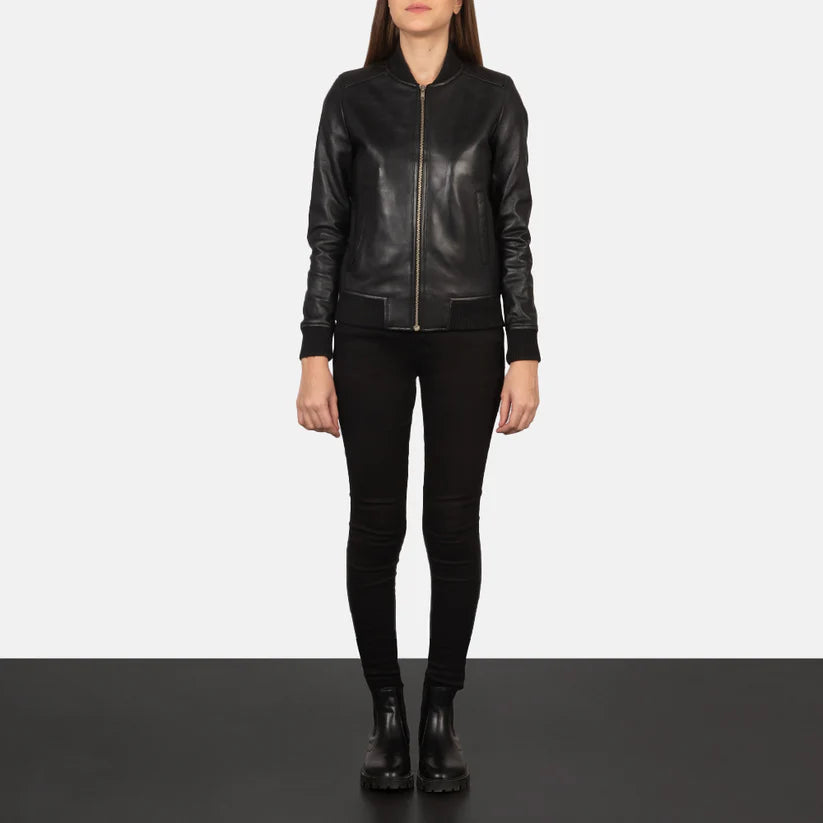 Black Real Leather Bomber Jacket Leather Jacket Leather Scoutt