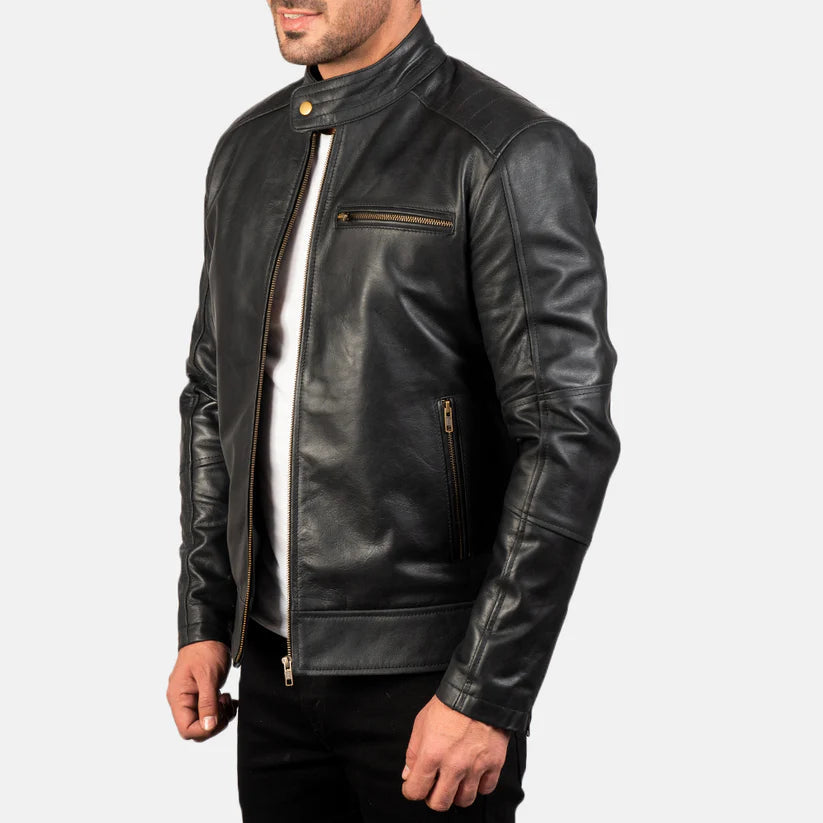 Black Real Leather Biker Jacket Leather Jacket Leather Scoutt
