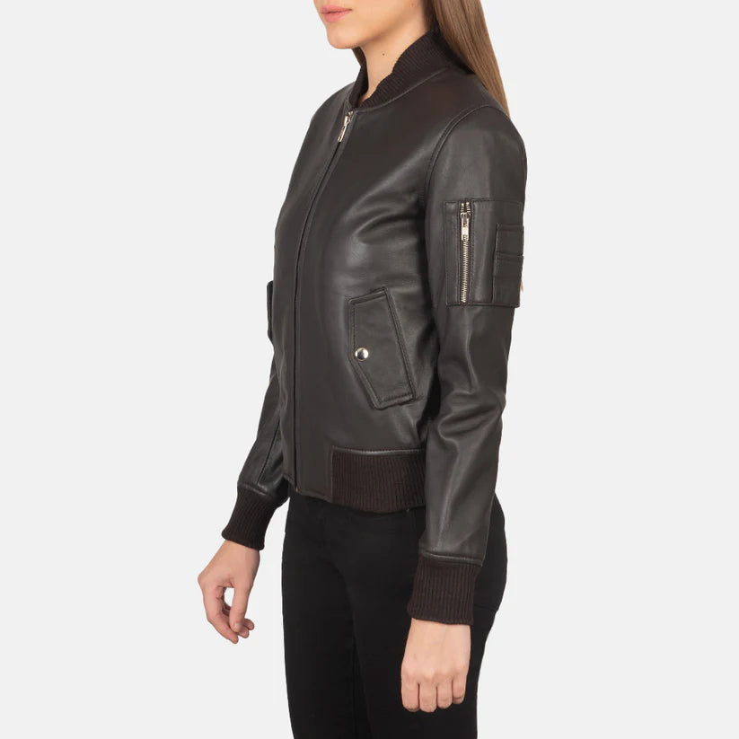 Real Leather Bomber Jacket LSW-0015