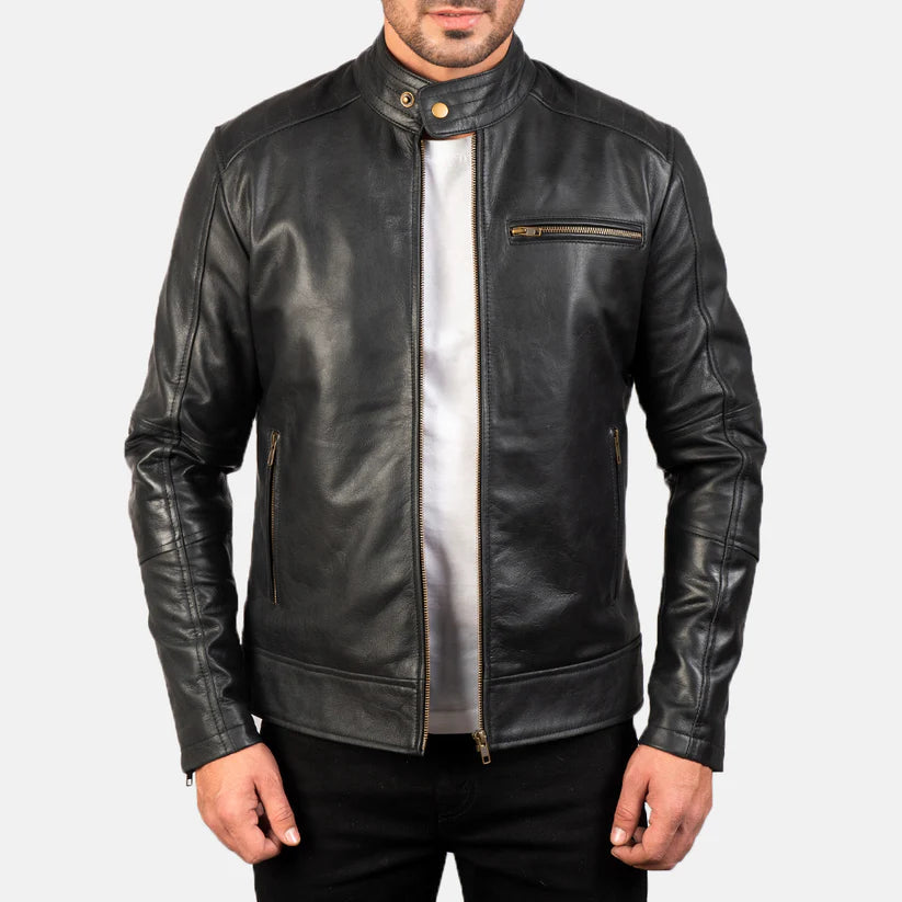 Black Real Leather Biker Jacket Leather Jacket Leather Scoutt