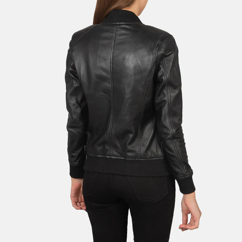 Black Real Leather Bomber Jacket Leather Jacket Leather Scoutt