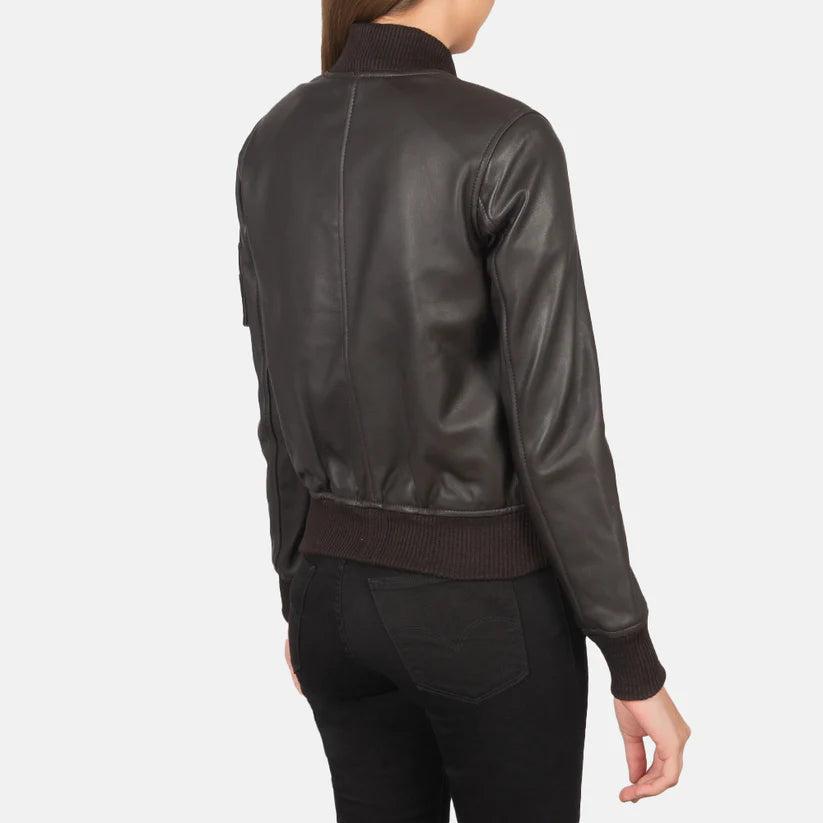 Real Leather Bomber Jacket LSW-0015