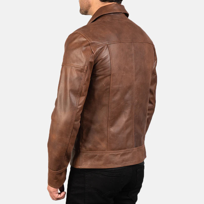 Brown Real Leather Biker Jacket Leather Jacket Leather Scoutt
