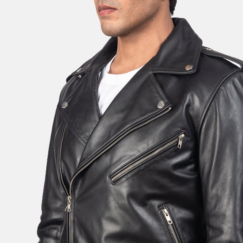 Black Real Leather Biker Jacket Leather Jacket Leather Scoutt