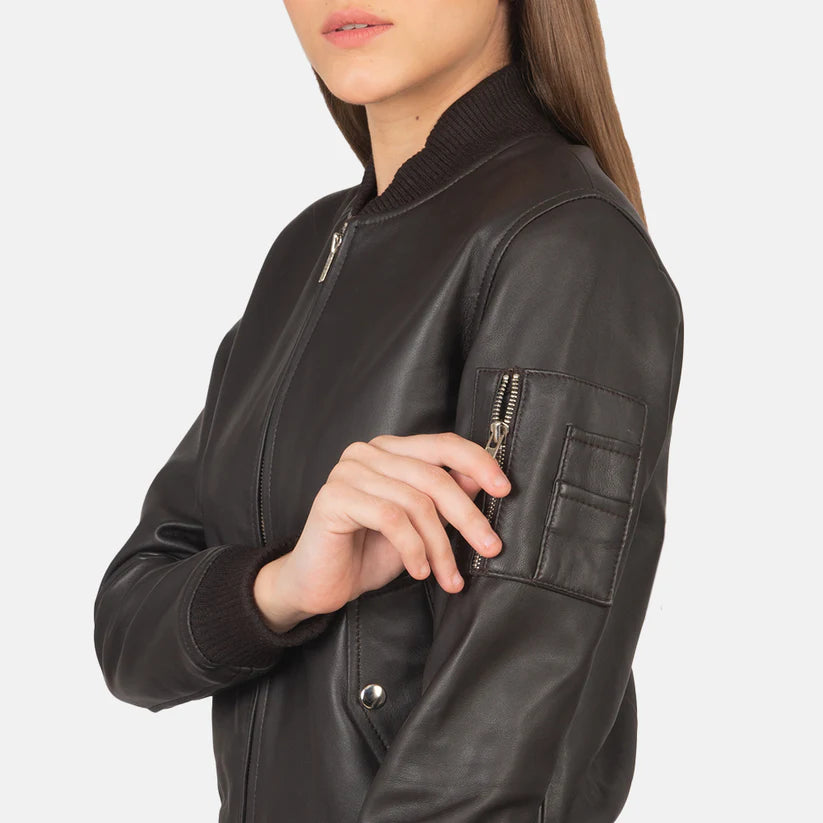 Real Leather Bomber Jacket LSW-0015