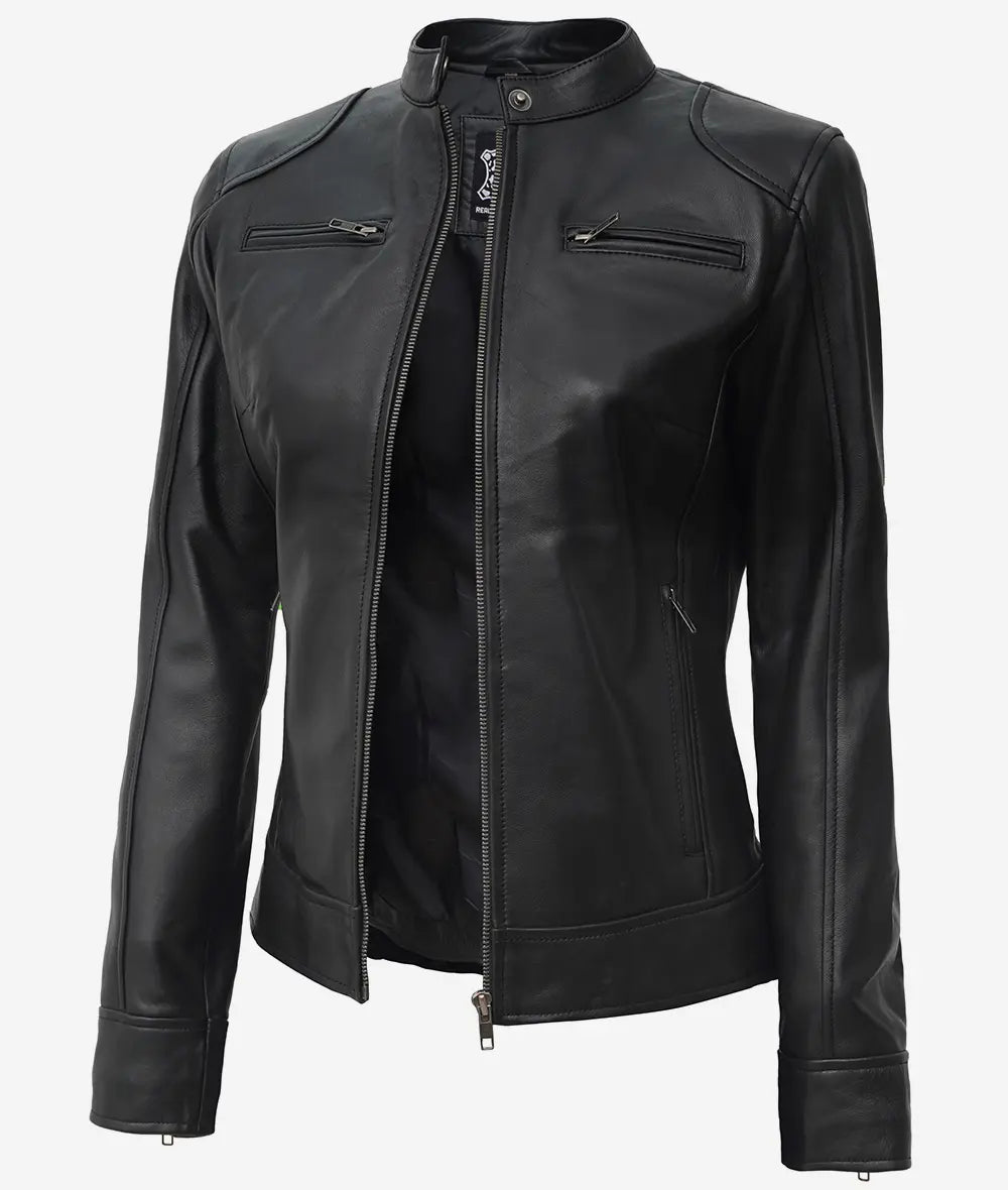 Women's Real Leather Premium Biker Jacket LSW-0022
