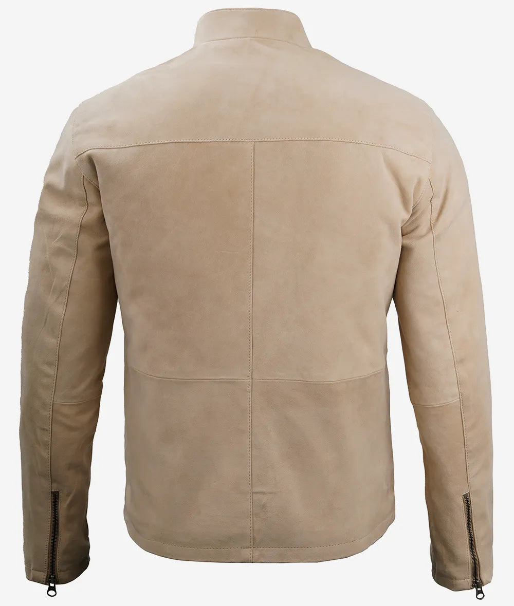 Men's Suede Jacket With Mandarin Collar LSM-0082