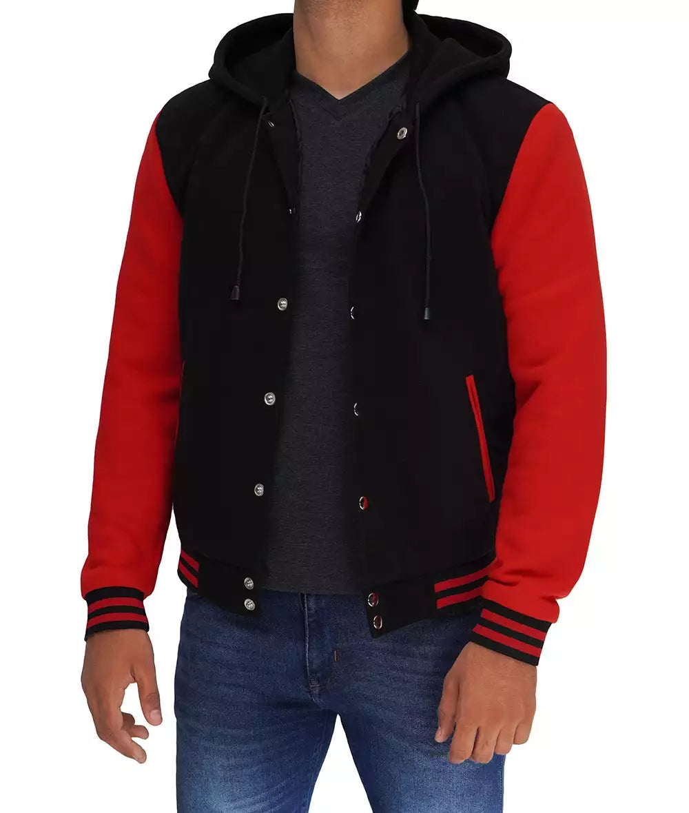 Salerno Men's Varsity Jacket with Hood - Highschool Jacket LSM-0065