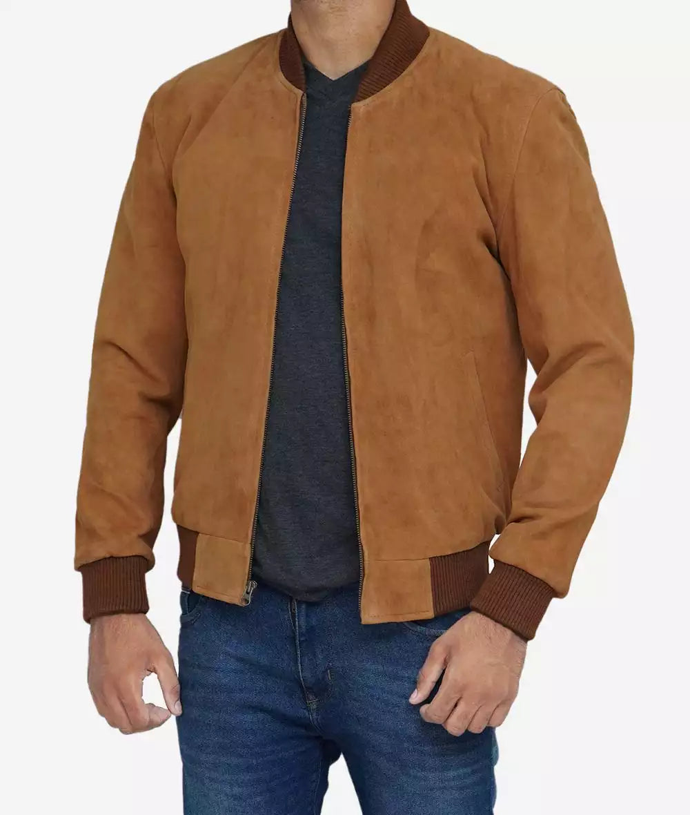 Men's Premium Suede Bomber Jacket LSM-0085