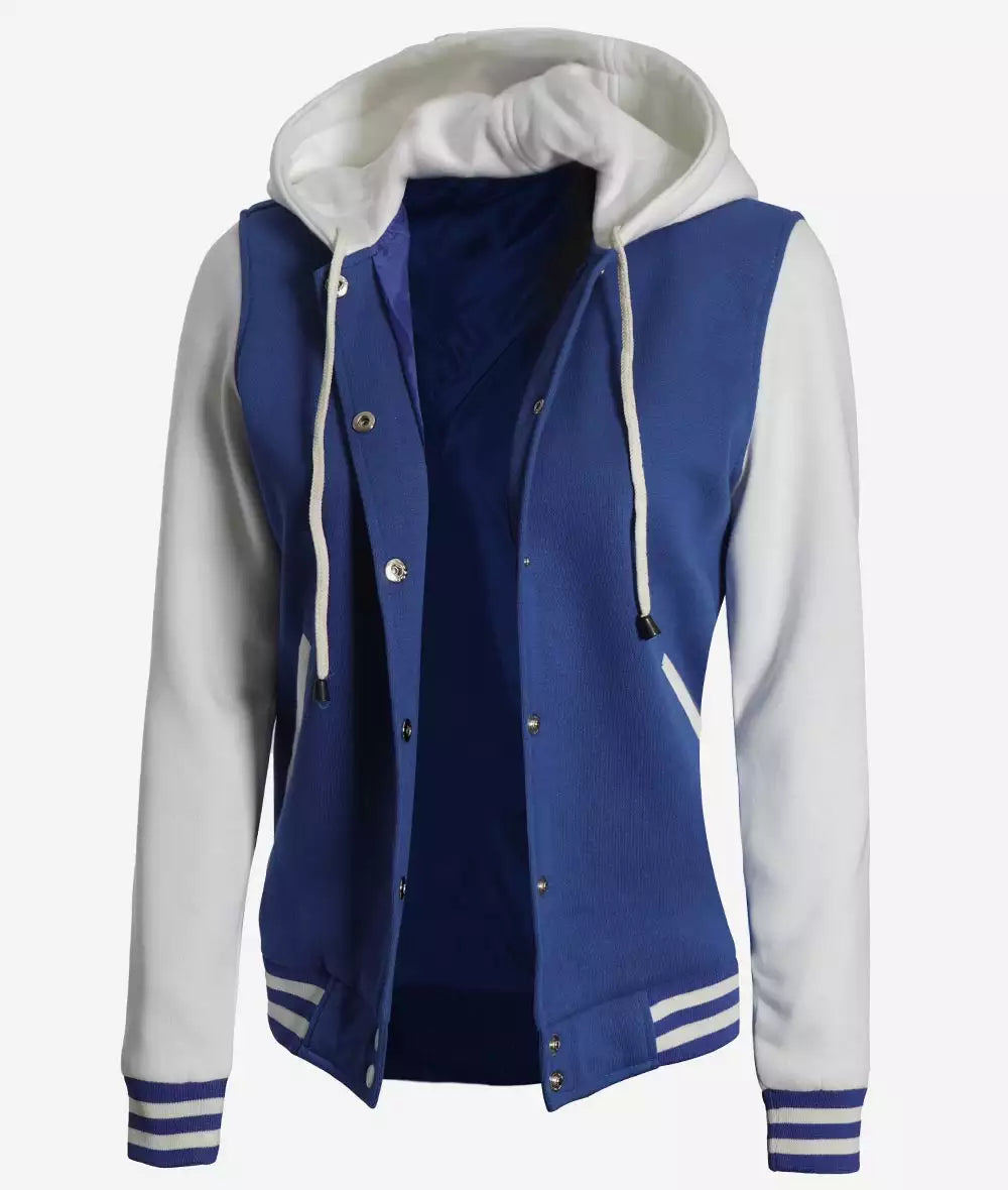 Women's  Hooded Varsity Jacket - Highschool Baseball Style LSW-0083