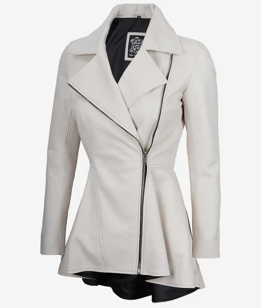 Clarissa Womens Peplum Leather Jacket LSW-0008