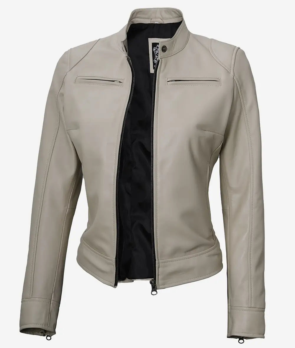 Women's Real Leather Premium Biker Jacket LSW-0022