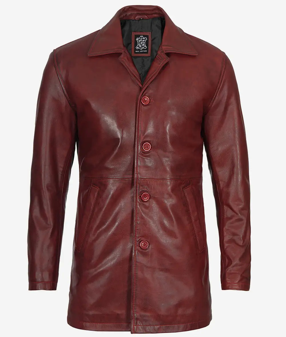 Men's Real Leather Car Coat LSM-0078