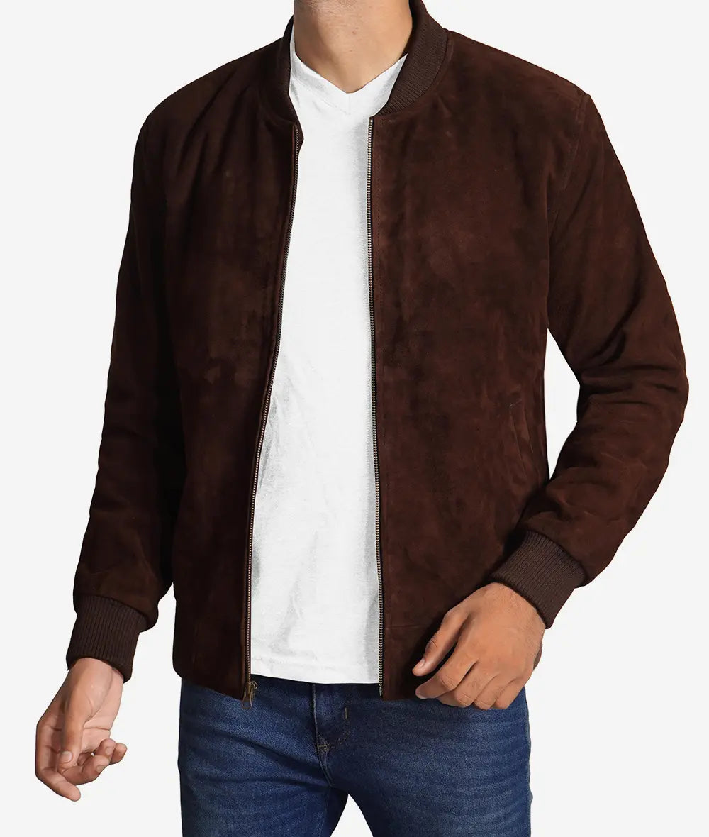 Men's Premium Suede Bomber Jacket LSM-0085