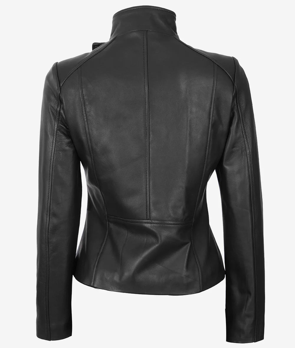 Arezoo Women's Black Real Leather Jacket LSW-0044