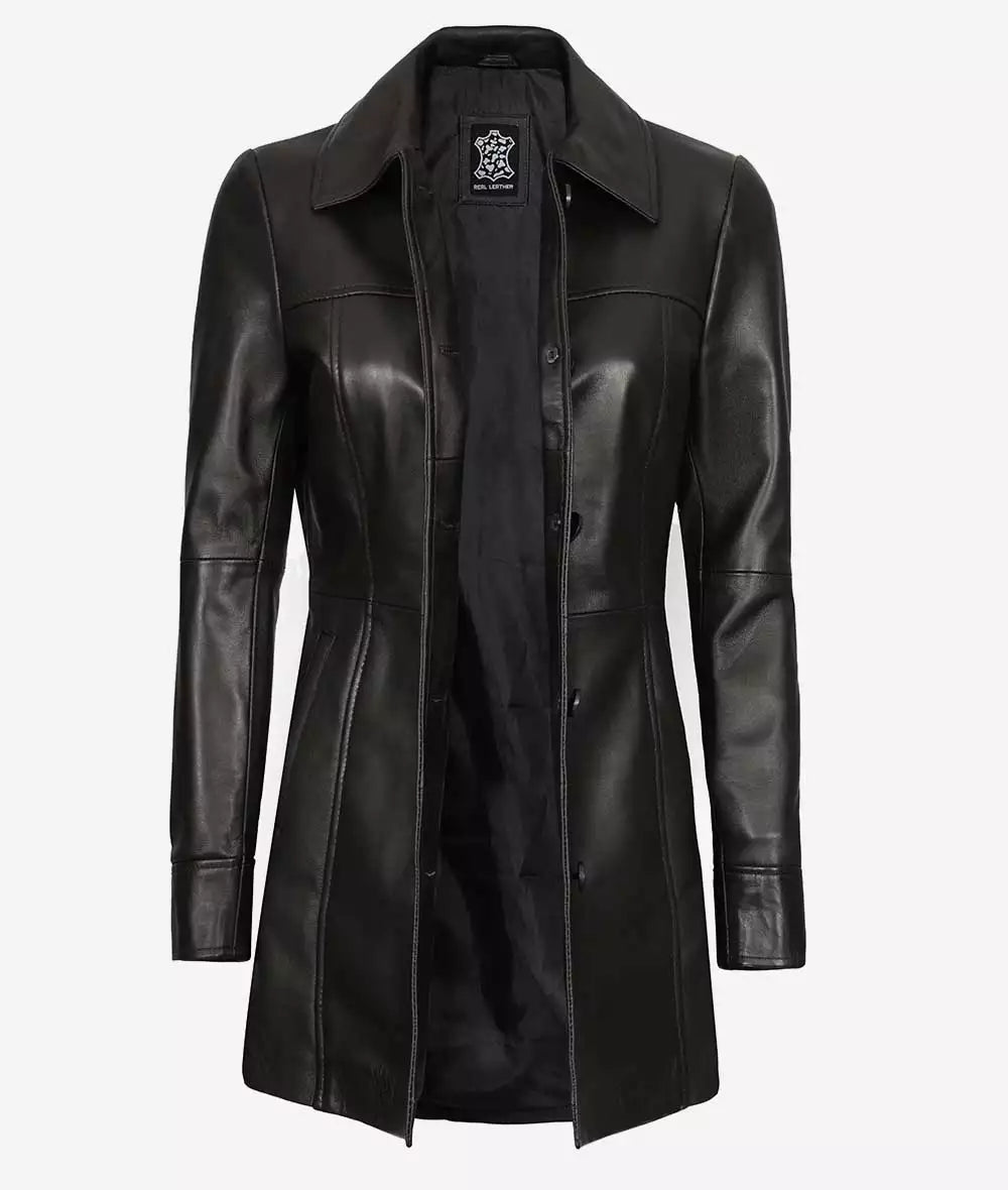 Womens Real Leather Coat LSW-0097