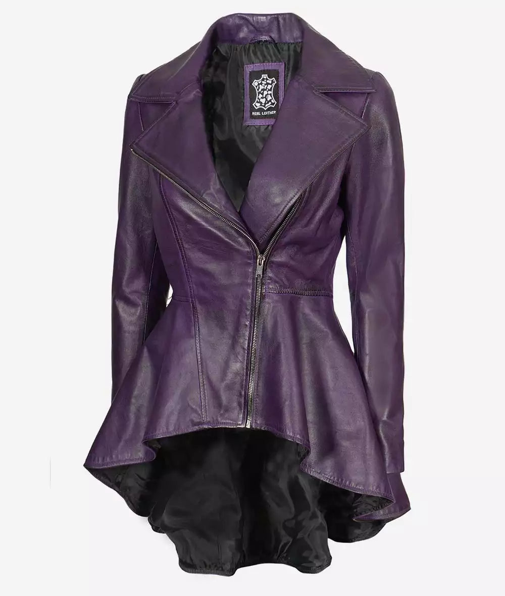 Clarissa Womens Peplum Leather Jacket LSW-0008