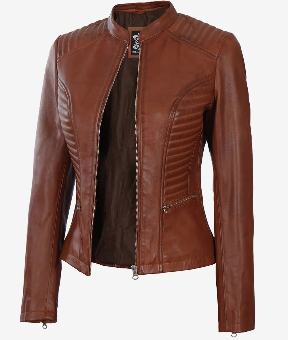 Women's Slim Fit Leather Jacket LSW-0026