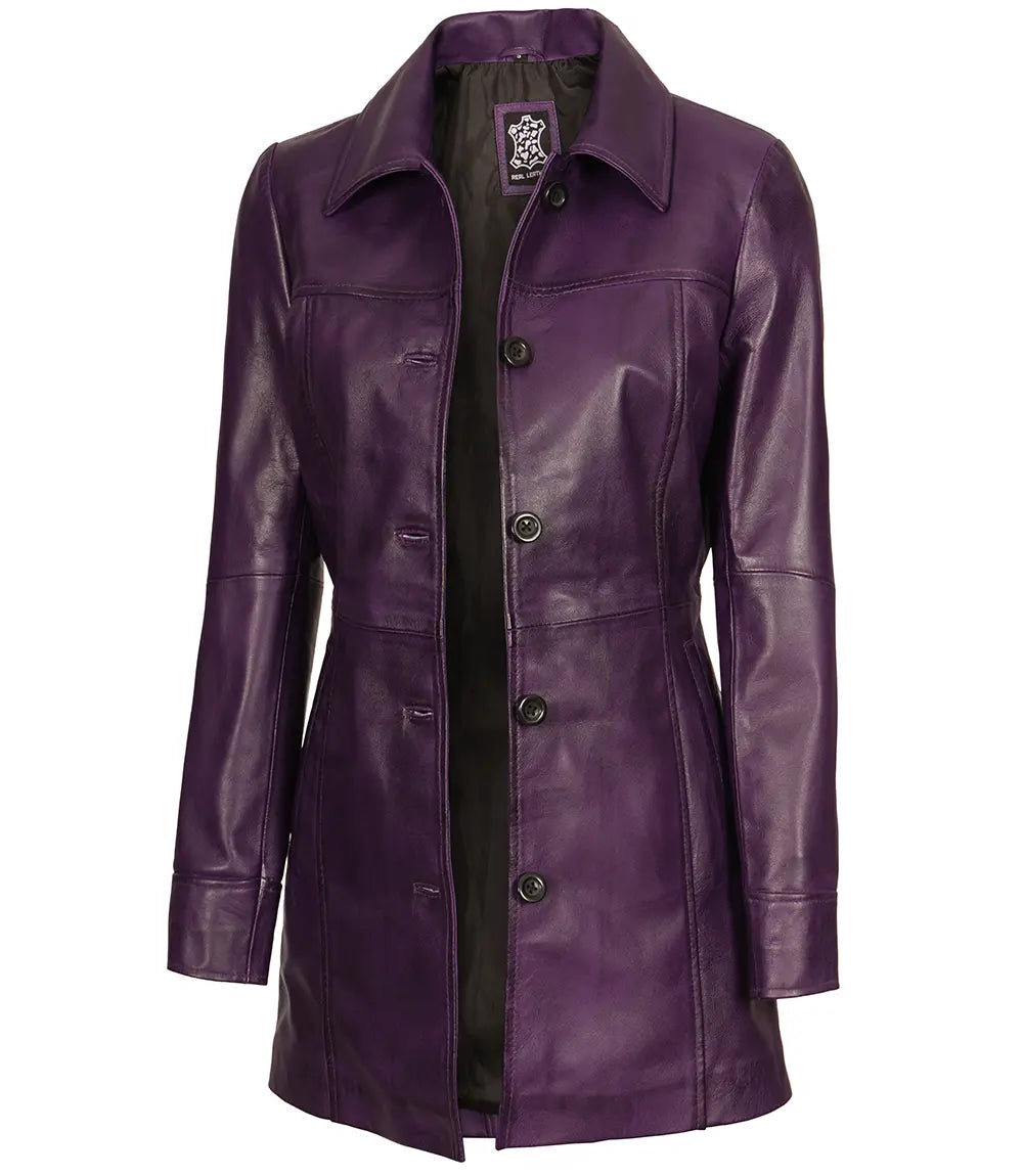 Womens Real Leather Coat LSW-0097