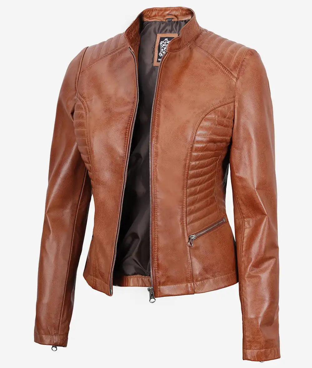 Women's Slim Fit Leather Jacket LSW-0026